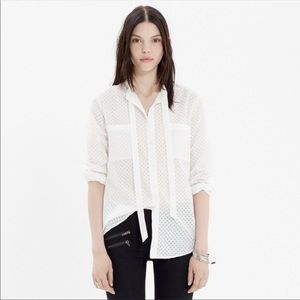 Madewell Tie-neck Sheerdrop Blouse